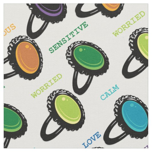 Retro Mood Ring Patroon Stof (Close Up)