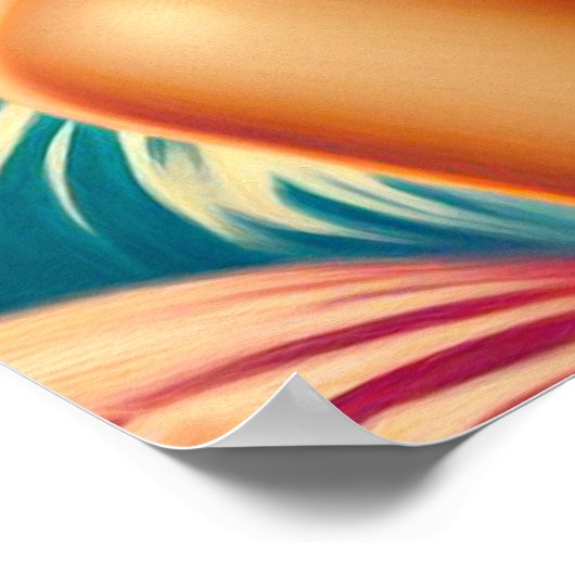 Retro Mooi Amerikaans Meisje Poster (Hoek)