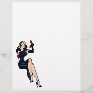 Retro mooie blonde glamour meisje pin-up flyer