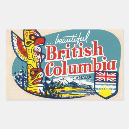 Retro Mooie Brits Columbia Canada Sticker (Voorkant)