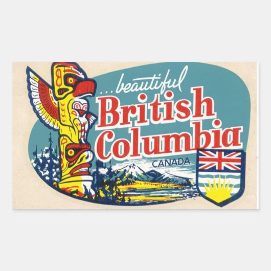 Retro Mooie Brits Columbia Canada Sticker (Voorkant)