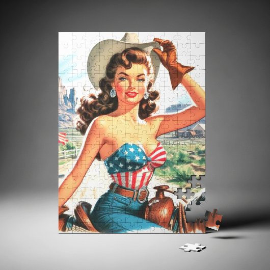 Retro Mooie Cowgirl Pin Up Legpuzzel