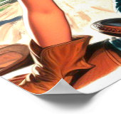 Retro Mooie Cowgirl Pin Up Poster (Hoek)