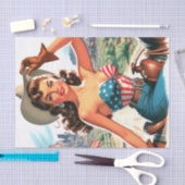 Retro Mooie Cowgirl Pin Up Tissuepapier (Craft)