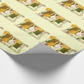 Retro Mooie Dieren Pasen Cadeaupapier (Hoek)
