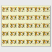 Retro Mooie Dieren Pasen Cadeaupapier (Vlak)