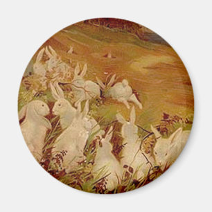 Retro Mooie Dieren Pasen   Konijn Magneet