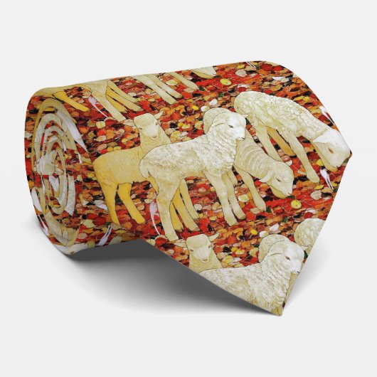 Retro Mooie Dieren Pasen Stropdas (Opgerold)