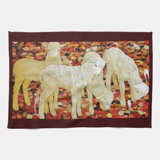 Retro Mooie Dieren Pasen Theedoek (Horizontaal)