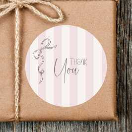 Retro Mooie Mauve Parel Strik Das Danke Ronde Sticker