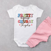 Retro Mooie Ogen Bolle Dijtjes Baby Onesie Romper