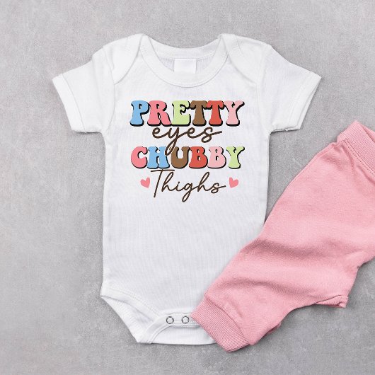 Retro Mooie Ogen Mollige Dijen Baby Bodysuit