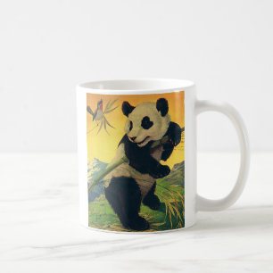 Retro Mooie Panda Beer Die Bamboe Eet, Wild Dier Koffiemok