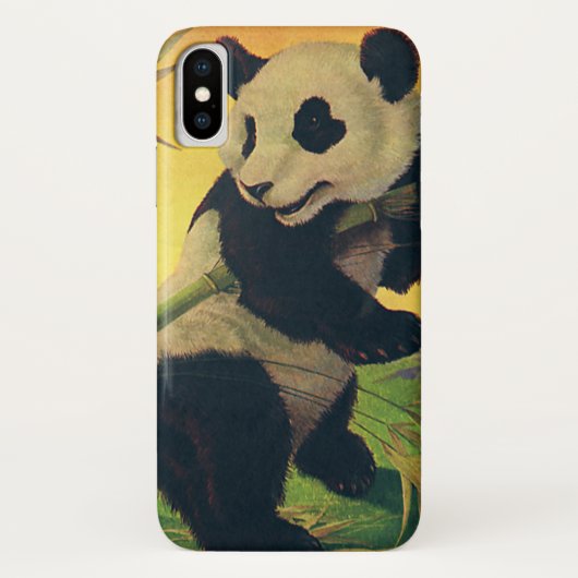 Retro Mooie Panda Beer Eet Bamboe, Wild Dier Case-Mate iPhone Case (Achterkant)