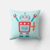 Retro Mooie Robot Speelgoed Voor Kinderkamer Kussen (Achterkant)