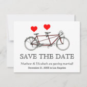 Retro Mooie Tandemfiets Trouw Save The Date (Voorkant)