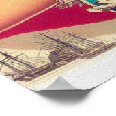 Retro mooie vrouw schilderij poster (Hoek)