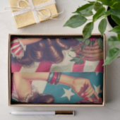 Retro mooie vrouw schilderij tissuepapier (Geschenk)