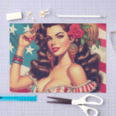 Retro mooie vrouw schilderij tissuepapier (Craft)