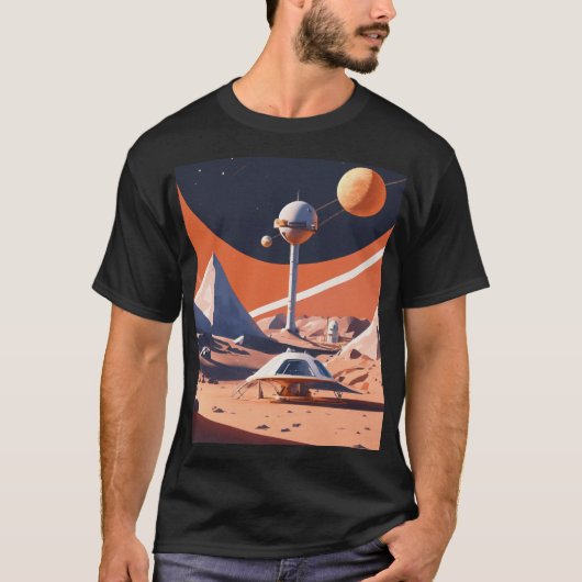 Retro Moon Base T - shirts – Sci-Fi Vision uit de (Voorkant)