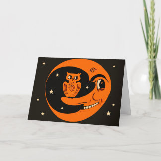 Retro Moon Halloween Kaart