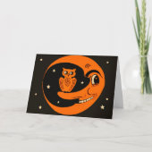 Retro Moon Halloween Kaart (Voorkant)
