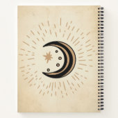 Retro Moon sterren sepia paper Notitieboek (Achterkant)