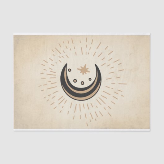 Retro Moon sterren  sepia paper Tissuepapier (Voorkant)