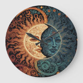  Retro Moon & Sun Grote Klok (Voorkant)