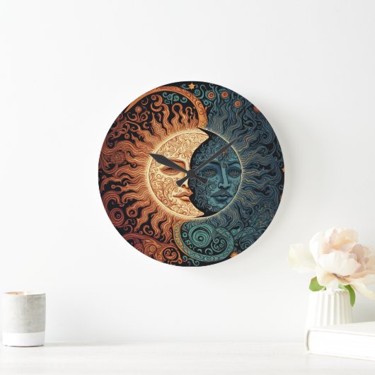 Retro Moon & Sun Grote Klok (Huis)