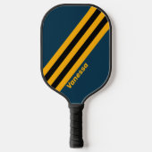 Retro Moonlit Tide Stripes met naam Pickleball Paddle (Voorkant)