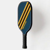 Retro Moonlit Tide Stripes met naam Pickleball Paddle (Links)