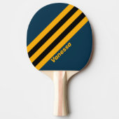 Retro Moonlit Tide Stripes met naam Tafeltennisbatje (Voorkant)