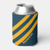 Retro Moonlit Tide Three Stripes met naam Blikjeskoeler (Blikje Voorkant)