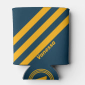 Retro Moonlit Tide Three Stripes met naam Blikjeskoeler (Achterkant)