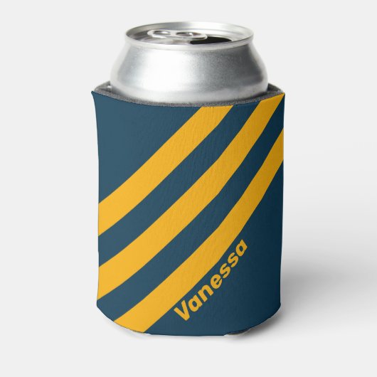 Retro Moonlit Tide Three Stripes met naam Blikjeskoeler (Blikje Achterkant)