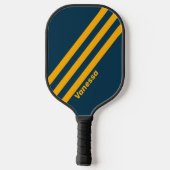 Retro Moonlit Tide Three Stripes met naam Pickleball Paddle (Achterkant)