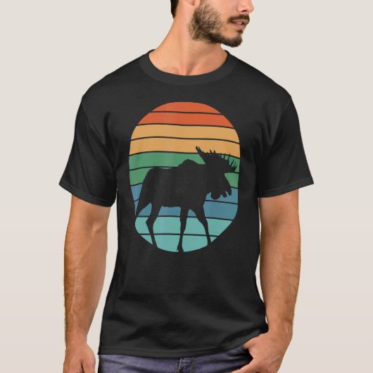 Retro Moose Hunter Huinting T-shirt (Voorkant)