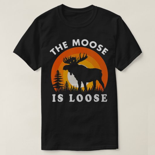 Retro Moose is losse Funny Moose Lover2 T-shirt (Design voorkant)