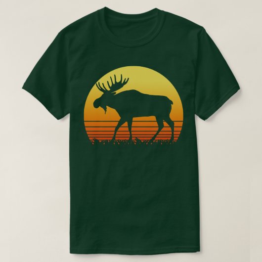 Retro Moose Sun Silhouet T-shirt (Design voorkant)