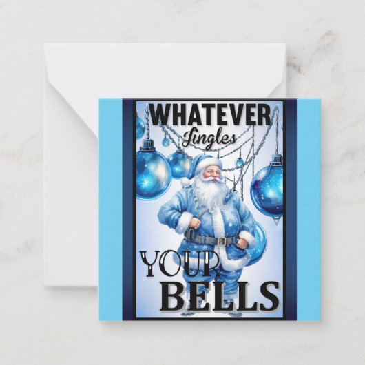 Retro Moppie Blauwe Kerstmis Notitiekaartje (Voorkant)