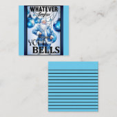 Retro Moppie Blauwe Kerstmis Notitiekaartje (Voorkant / Achterkant)