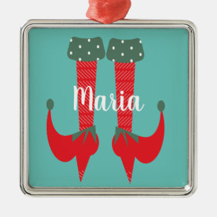 Retro Moppige Elf Voeten Hakken Kerstcadeau Metalen Ornament