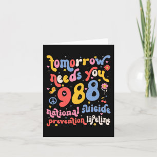 Retro Morgen heb je 988 nodig om zelfmoord te voor Kaart