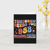 Retro Morgen heb je 988 nodig om zelfmoord te voor Kaart (Gele Bloem)