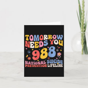 Retro Morgen heb je 988 nodig om zelfmoord te voor Kaart
