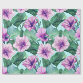 Retro Morning Glory Bloemen Cadeaupapier (Vlak)