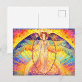 Retro Morning Glory Engel Briefkaart (Voorkant / Achterkant)