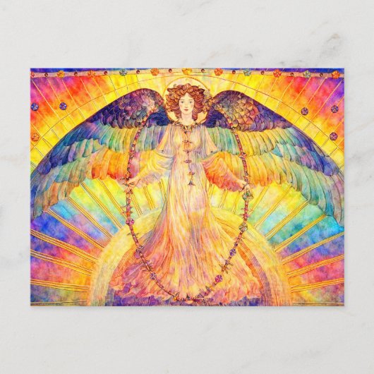 Retro Morning Glory Engel Briefkaart (Voorkant)
