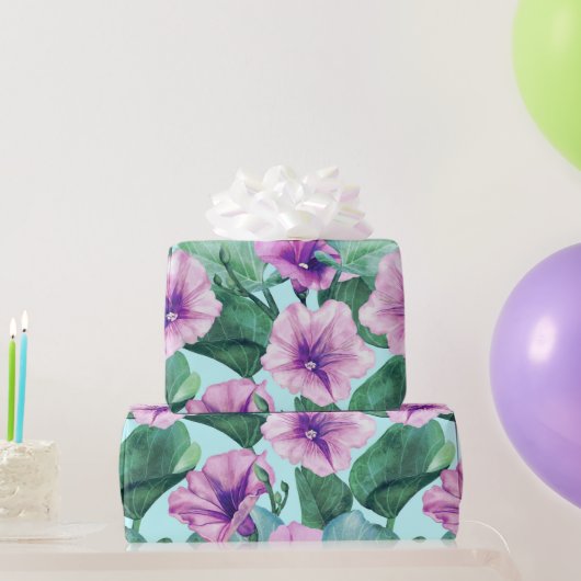 Retro Morning Glory Floral Cadeaupapier (Feestgeschenken)